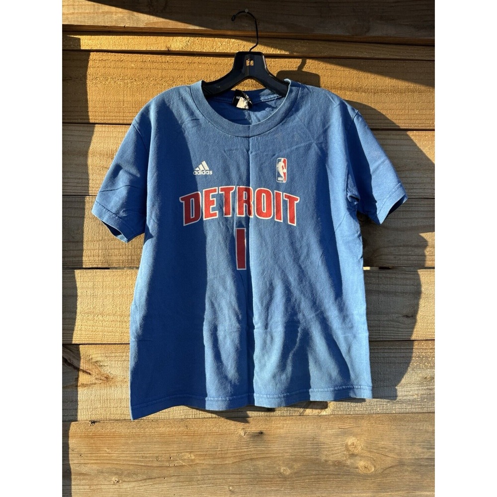 Vintage Adidas Detroit Iverson #1 Youth Size Large T-shirt  Detroit Pistons NBA‎